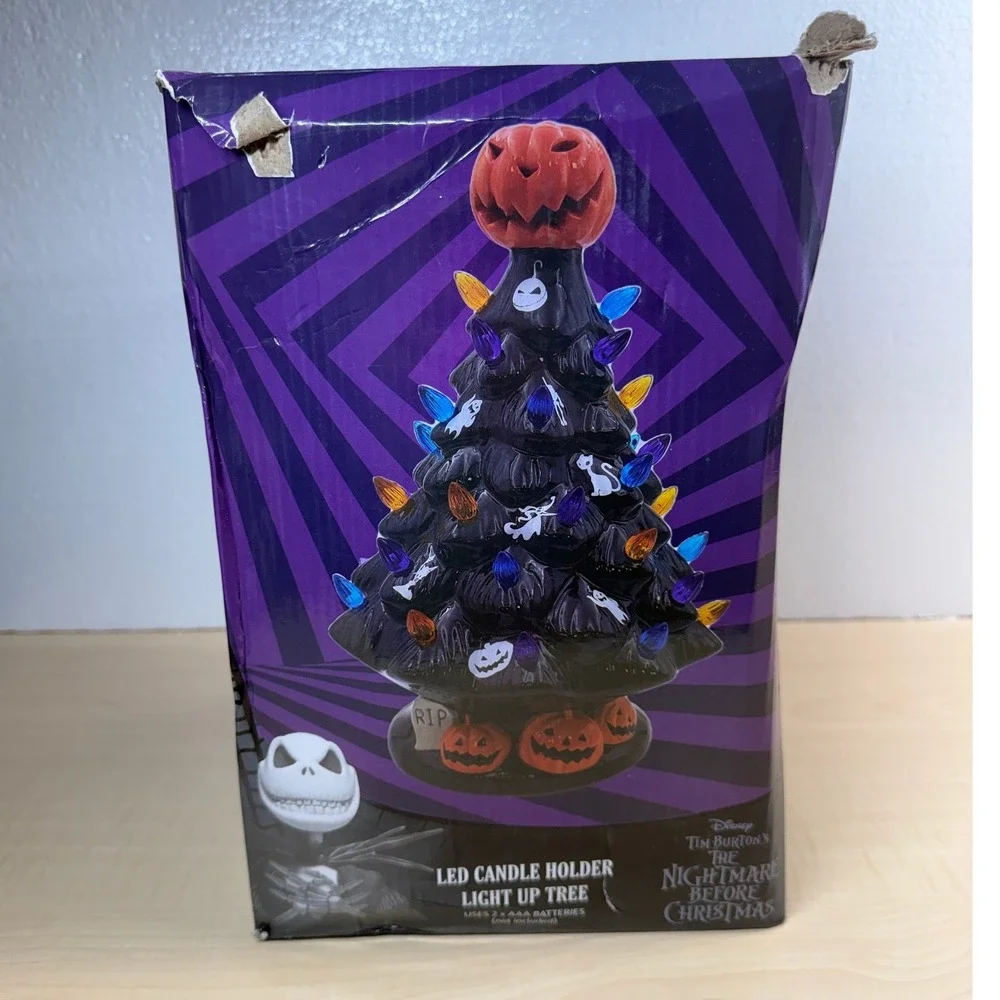 Hot‎ Topic Disney Nightmare Before Christmas Light Up Ceramic Tree Halloween